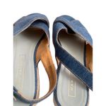 Marc Jacobs Denim Platform Wedge Espadrille Sandals Rhinestone Buckle Sz 37 Photo 5