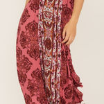 Intimately Free People That Moment Lace Slip Maxi Floral Boho Dress Large $118 Red Photo 0