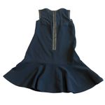 Sandro Black Silk Blend Dress Sleeveless Party Vegan Leather Trim Size 2 Medium Photo 6