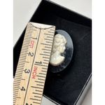 Vintage Black & White Cameo Brooch With Lady Silhouette Design In Gift Box Photo 5