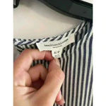 BeachLunchLounge NAVY/WHITE Vertical Striped Bell Sleeves Blouse, Small/Medium Photo 4