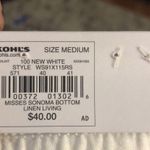 Sonoma NWT White Linen Pants, size medium Photo 8