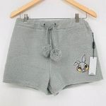 Disney Forever 21 x Pajama Shorts Faux Shearling Size M Gray Bambi Photo 0