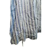 St Tropez West Linen Maxi Dress Blue White Striped Sundress Spaghetti Strap Sz 4 Photo 6