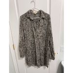 Cloth & Stone Abstract Print Button Up Long Sleeve Tunic Shirt Dress Medium Photo 1