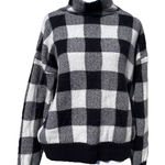 Ralph Lauren Lauren  Sweater Womens Medium Black White Buffalo Plaid Soft Photo 0