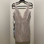 Mac Duggal NWT  Style 26496 Knotted Waist Plunging Neckline, Sequins Dress Size 8 Photo 6