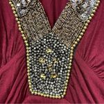 Twenty One  Maroon heavy beaded 
Sequin Medallion Party Dress
Y2k Size LG Photo 8