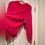 Vince Camuto NWT Size XL Pink Ribbed Knit Bauble Sleeve Oversized Sweater Photo 2