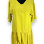 Eileen Fisher NWT ‎ Yellow Yarow Tencel Viscose Crepe Drop Waist Dress Womens XS Photo 0