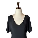 Velvet Graham And Spencer Black Jersey Knit Short Split Sleeve Mini Dress XS Photo 2