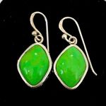 BARSE Green Turquoise Sterling Silver Filigree Teardrop Drop Earrings Photo 3