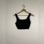 Babaton Aritzia  Sculpt Knit Square Neck Cropped Black Tank Top Women’s Sz M Photo 4