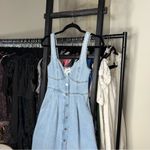 Selfie Leslie  Indikah Pixie Dust Button Front Denim Blue Midi Dress Photo 4
