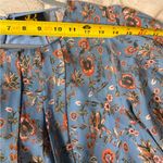 Anthropologie Satin + Babi Marina Blue Floral Puff Sleeve Summer Dress Sz 4 Photo 6