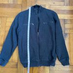 Calvin Klein Zip Men’s Sweatshirt Gray Knit Jacket Mock Neck, side Pockets, Size M Photo 6