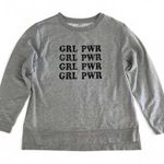 Girl Power Cotton Blend Cozy Crewneck Sweater for Women Size XXL Gray Photo 0