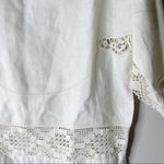 Place Nationale white linen crochet‎ lace tunic top Size M Photo 4
