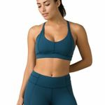 NWT Womens PrAna Yoga Dark Aqua Strappy Top Bra New Momento L Blue Atlantic UPF Size L Photo 0