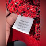 Misook  Cardigan Womens XL Petite Red Sweater Open Jacket Holiday Gold Tweed‎ Photo 2