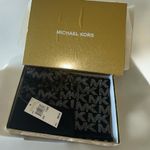 Michael Kors NWT NIB  All Over MK Logo Rhinestone Black Gold Beanie Scarf Set OS Photo 2