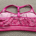 Betsey Johnson Pink and White Floral Print Sports Bra Photo 1