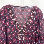 Fashion Bug  Plus Size 2X Top Embellished Tunic Blouse Sheer‎ Flowy Bohemian 1242 Photo 4