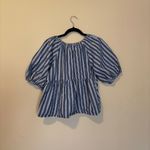 Old Navy  Blue and White Striped Blouse Photo 2