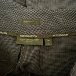 Worthington Women’s  navy & black chevron pattern curvy fit dress pants 4P Photo 2