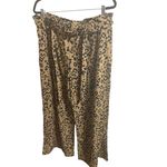 Mittoshop Wide Leg Pants Womens Plus 2X Tan Leopard Print Belted Photo 3