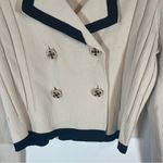 English Factory Anthropologie Cream and Black Collared Cardigan Jeweled Buttons Photo 1