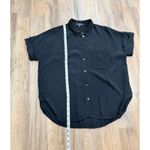 Madewell  Black Short Sleeve Button Down Blouse Women's S Oversized Fit Photo 3