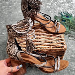 Jeffrey Campbell  Despina Strappy Sandal Snake Print Photo 0