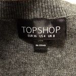 Topshop Gray V Neck Sweater with Lace Trim Elegant Tunic Top Woman's 4 Photo 5