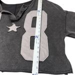 Boutique Oversized Quilted Star Patch Boxy Retro Raglan Sweatshirt Photo 4