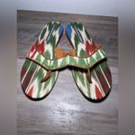 Charlotte Moss Vero Cuoio Women's Flat Sandals Genuine Leather Sole,SZ 7,Vintage Green Photo 2