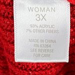 Westport  1962 Vintage Red Knit V-Neck Holiday Party Cable Knit Sweater, Size 3X Photo 3