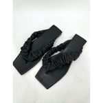 KHAITE  Ash Sandals Thongs Square Toe Black Leather Size 39.5 Photo 1