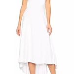 Susana Monaco Sugar White Puff Sleeve Shoulder High Low Wedding Midi Dress Small Photo 1