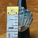 Natural Blue Apatite Sterling Silver Seashell Cocktail Ring Size 6 Photo 6