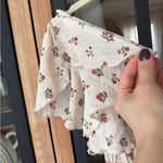 Free People Juliet bodysuit ruffle square neck floral print tiered smock top Photo 6