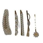 Anne Klein Ann Klein Mother of the bride pearl and flower hair pin and snap lot of 5 Photo 0