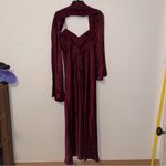 Patra Burgundy Spaghetti Strap Ruched Bust Sweetheart Neckline Gown Size 12 Red Photo 4