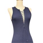 Derek Lam 10 Crosby Navy Lace-Up Midi Dress Medium Photo 6