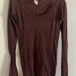 Humanoid Brown Long Sleeve Scoop Neck Tee T Photo 0