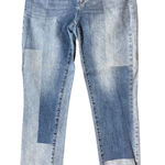 J. McLaughlin Jaycie Blue Patchwork Straight Leg Jeans Denim Pants Photo 0