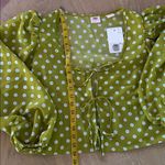 Levi's  Womens Embry Tie Blouse, Sweet Daisy Split Pea, Size Medium, NWT Photo 9