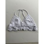 Aerie White Boho Chic Cotton Crochet Beach Knit Crop Top Size L Festival Photo 3