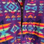 Vintage REI Blue Aztec Fleece Quarter Zip Pullover Sweater Womens S 90s Fall Photo 7