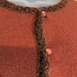 Mat Collection Orange Brown Beaded Cropped Pure Wool Jacket Blazer Small Photo 3